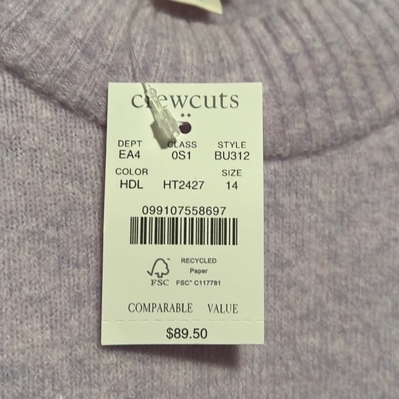 J. crew Crewcuts Girls' sweater-dress in extra-soft yarn Size 14 - Picture 3 of 7